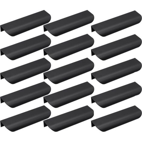 15 pcs Poignée d’Armoire, Invisible Poignées Meuble Tiroir, Poignées de porte Dissimulées Poignée Encastrée Affleurante Pour tiroirs portes d'armoires,Commode, Distance du Trou-96mm (1/4)