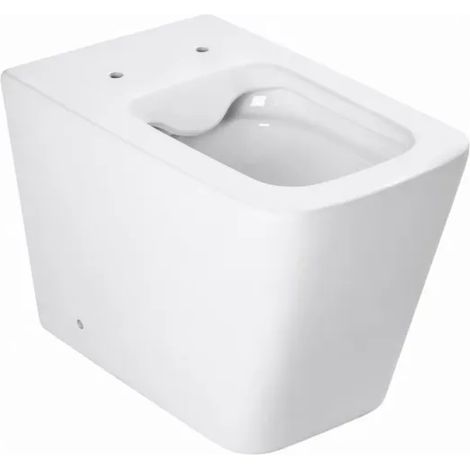 Vaso wc a terra, filo parete serie Pluma, con sistema rimfree, ceramica bianca opaca BARBOTTINA