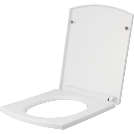 Abattant de toilette carré en PP épais, couvercle à fermeture silencieuse, accessoire de salle de bain moderne pour le confort de la maison (1/5)