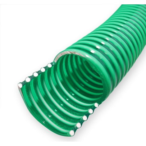 Tuyau d'aspiration 5 m à pression diamètre 20 mm (3/4") spirale renforcement vert