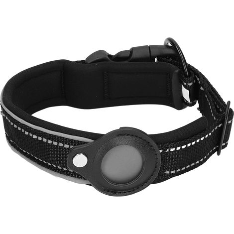 Collier réfléchissant pour chien, réglable, en néoprène résistant et rembourré, avec support pour étiquette d'identification aérienne, pour chiens moyens et grands (38-45 cm). (1/5)