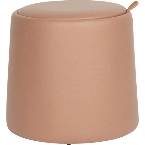 Pouf Sgabello Contenitore Mobili Rebecca Lisianthus 42x45x45 PU Legno MDF Rosa Moderno