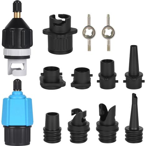 Adaptateur Pompe Kayak, Adaptateur de Pompe Sup Adaptateurs de Kayak Adaptateurs de Valve Embout de Gonflage Gonfleur Paddle pour Planche Surf Planche à Pagaie Kayak, Noir (1/5)
