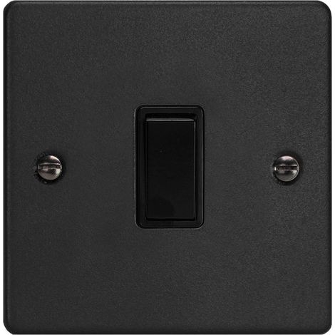 Varilight 1-Gang 10A 1- or 2-Way Rocker Light Switch Matt Black