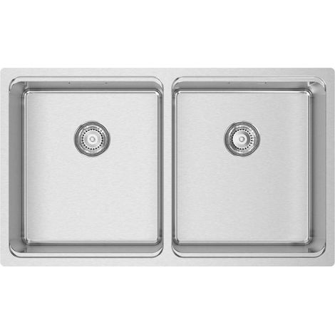 Rodi 18U8ETX0678A0 Lavello Cucina 2 Vasche da Incasso Larghezza 74 cm materiale Acciaio Inox
