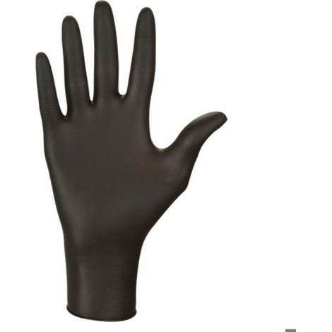 Packung mit 100 Einweg-Nitrilhandschuhen – puderfrei – Größe S – Schwarz – Vivezen (1/4)