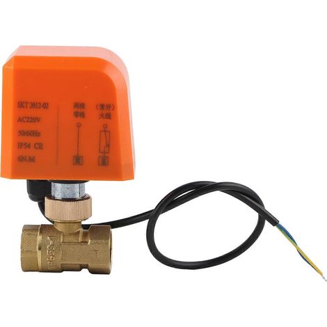 Vanne à bille motorisée en laiton DN15, électrovanne 2 voies, vanne à bille 2 fils, 220 V CA (1/4)