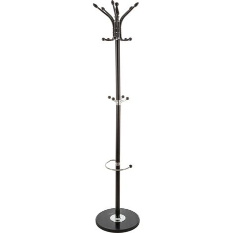 Mueble Auxiliar Perchero Paragüero Negro 182 cm