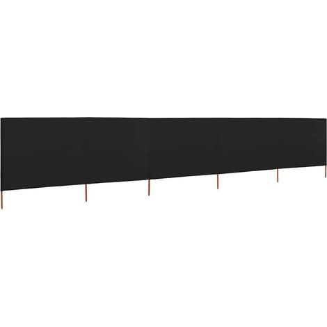 Schermo per balcone Paravento a 5 Pannelli in Tessuto 600x120 cm Nero (1/5)