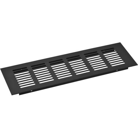 Grille de ventilation noire 50 x 250 mm, 1 grille décorative en alliage d'aluminium, grille de ventilation, grille de dissipation thermique (1/4)