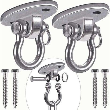 Support et fixation pour hamac2 Pièces 304 Acier Inoxydable Lourds Crochet De Plafond, Crochets de Suspension, Yoga, hamac, Chaise accrochante (1/4)