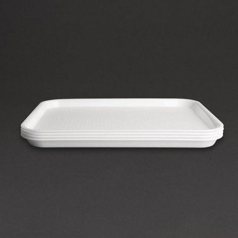 Plateau fast food en plastique Kristallon blanc 345 x 265mm - Ref GF995 - Olympia (1/3)