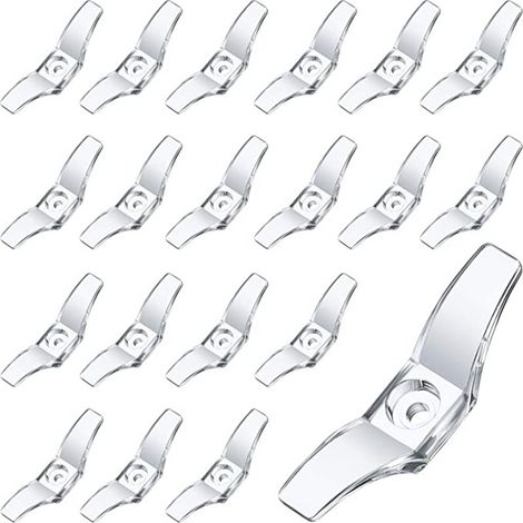 12 single-hole horn hooks with screw glue, 55mm cord winder hooks for Venetian blinds and curtain fixing hooks. (1/5)