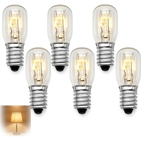 Fridge Light Bulb 15W E14 T20 6 Pieces 2700K 230V IRC 99 for Freezer (1/5)