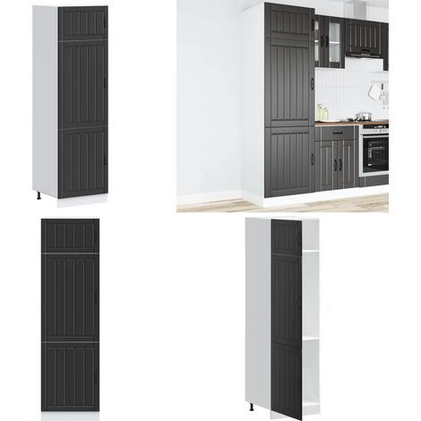 Mueble de cocina Lucca de madera contrachapada negro - Almacenamiento de cocina - Muebles de cocina