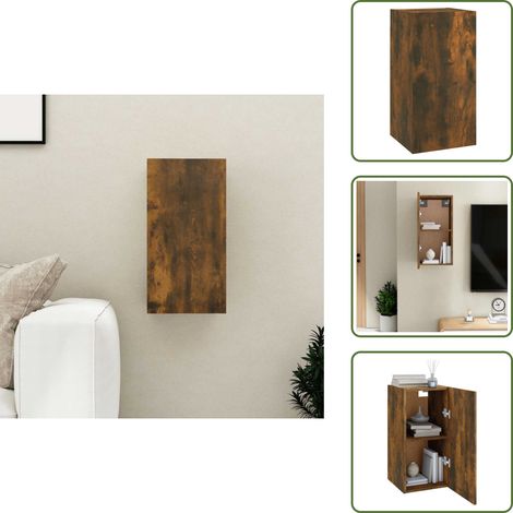 TV-Schrank Räuchereiche 30,5x30x60 cm Holzwerkstoff - TV-Schrank - Wandregal - Wohnraum Dekoration - Moderner Schrank - Holzmöbel (1/5)