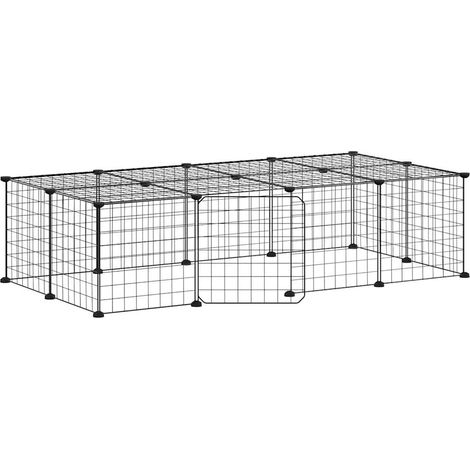 Jaula para mascotas con 20 paneles y puerta 35 x 35 cm negro 020041568