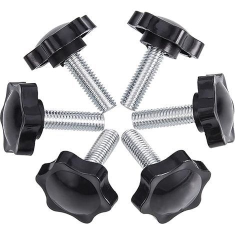 6-Pack M8x25mm Vis de pouce, étoile en plastique moletées Bouton de serrage à vis Thumbscrew (1/5)