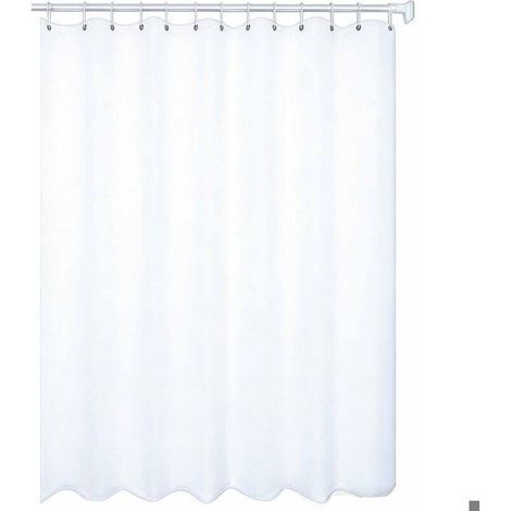 Rideau de douche anti-moisissures, 180 x 240 cm, blanc, avec crochets, tissu PEVA imperméable, lavable en machine.