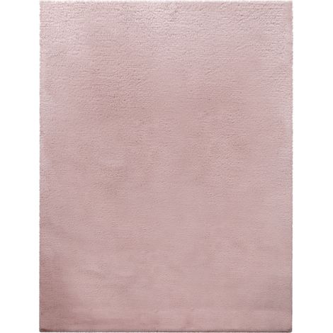 Hochflor Teppich Schlafzimmer Kunstfell Flauschig Kaninchenfell Imitat 60 cm x 90 cm x 26 mm Pink Rechteckig (1/3)