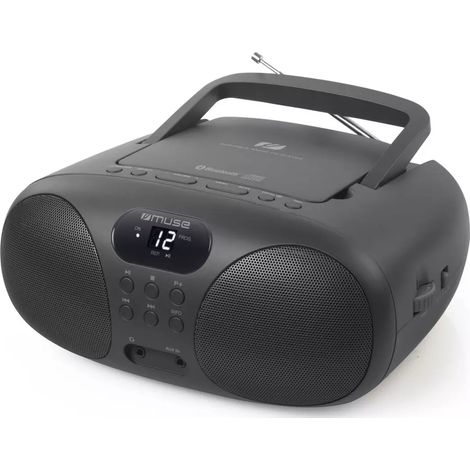 Radio portable lecteur CD Muse MD208BT Bluetooth FM AUX prise casque Noir