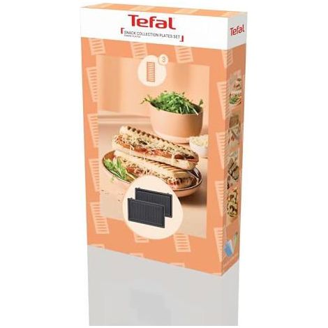 Placas para panini - TEFAL - XA8103F0 - 2 piezas - Placas extraíbles aptas para lavavajillas - Almacenamiento vertical y libro de recetas (1/5)