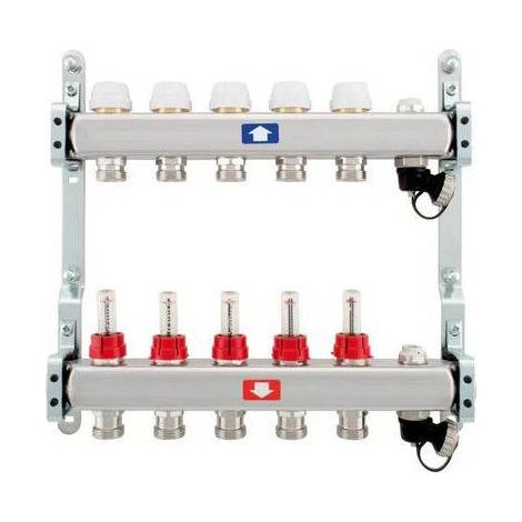 COLLECTEUR PRÉMONTÉ AVEC DÉBITMÈTRES, VIDANGE ET PURGE Dimensions : 6 voies  1"x3/4