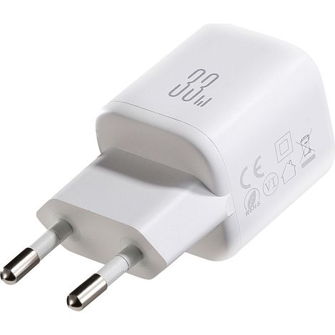 33-W-USB-A/USB-C-Wandladegerät mit 60-W-USB-C-auf-USB-C-Kabel (1 m) – Weiß (1/4)