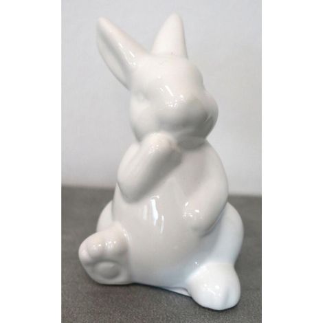 18x BURI Hase Weiß Keramik Figuren Innendekoration Haushalt Regal Tisch Ostern
