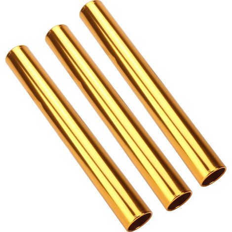 Set aus 3 Staffelstangen aus Aluminiumlegierung für Laufwettbewerbe, ideale Ausrüstung für Outdoor-Laufteams und Schülerstaffeln (goldfarben). (1/4)