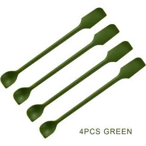 (Vert, 4 pièces) Ensemble de 4 grattoirs en silicone, résistants à la chaleur, à long manche et à double tête, accessoires de cuisine (1/5)