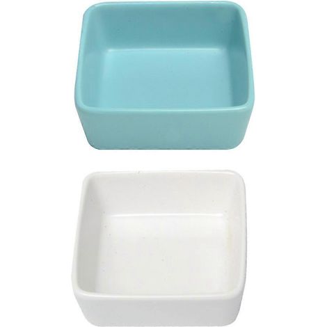 Lot de 2 gamelles en céramique pour nourriture et eau, idéales pour cochons d'Inde, hérissons, écureuils et autres petits animaux - Style 2 (1/5)