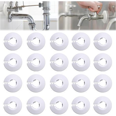20 Rosaces De Radiateur, Blanc, Diamètre 20 Mm, Pour Tuyaux Chauffage 16 Mm, Décoration Intérieure (1/5)