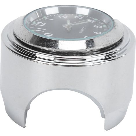 Horloge de moto à fixation ronde, en aluminium étanche et lumineuse, universelle pour guidon de 7/8 po à 1 po, noire (1/5)