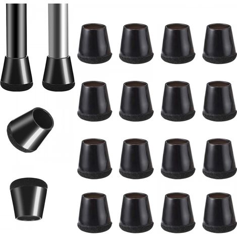 16 Pièces Protection Pied Chaise Silicone Noir 15-21mm, Tampon Feutré sans Bruit (1/5)