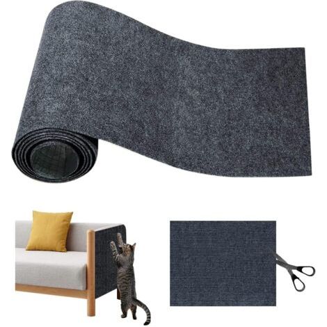 Tapis griffoir autocollant pour chat, tapis de protection anti-griffures pour canapés, meubles, portes, murs, 40 x 100 cm (gris foncé) (1/5)