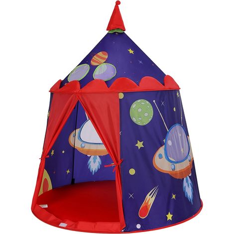 Tente de Jeu, Château pour Enfant, Maison de Jeu Intérieure et Extérieure, Portatif avec Sac de Transport, Cadeau, Certifiée par EN71, Bleu LPT01BU (1/5)