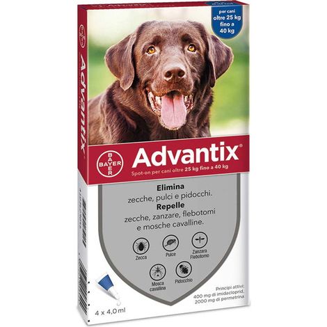 Vorteil für Hunde von 25 bis 45 kg Spot-On-Repellent gegen Pulcas Mosquito Mücken Bayer - 4 Pipette