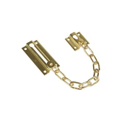 FERMAPORTE CON CATENA DI SICUREZZA IN ACCIAIO OTTONATO- - mm.150 - 12 pezzi