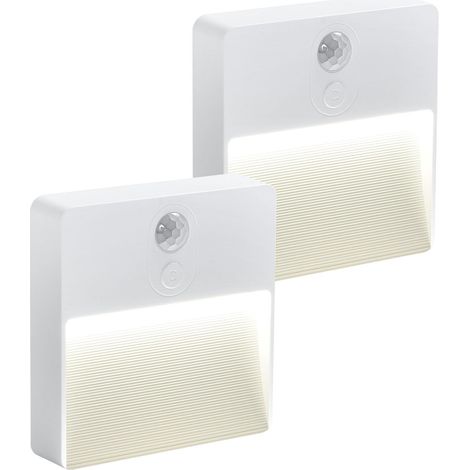 Bewegungsmelder-Nachtlicht, [2er-Pack] Batteriebetriebenes LED-Nachtlicht, AUTO/EIN/AUS, Kindernachtlicht, Warm/Weiß/Gemischt, LED-Nachtlicht für Flur, Treppe, Küche, Kleiderschrank, Wohnzimmer [Energ