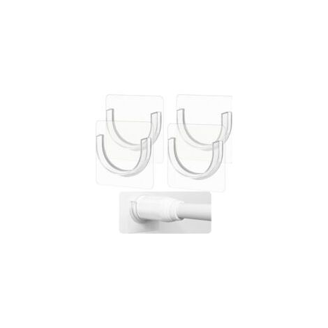 Set di 4 supporti per asta tenda doccia con adesivo resistente, montaggio a parete senza foratura.