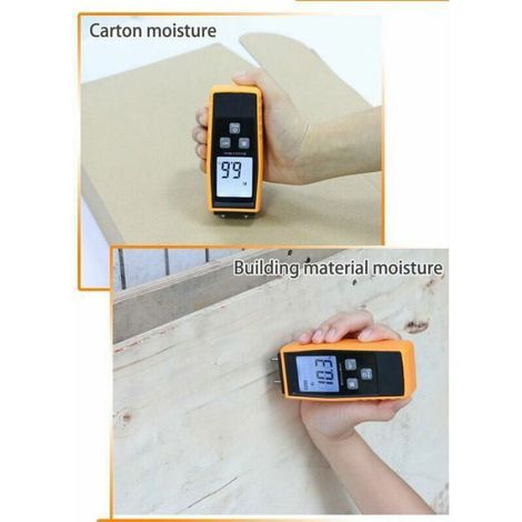 Testeur D'Humidité - Bois Brique Mortier Ciment - Écran LCD Rétroéclairé - Mesure 8 Matériaux - 13 x 4,9 x 3 cm - 1 Pièce (1/5)