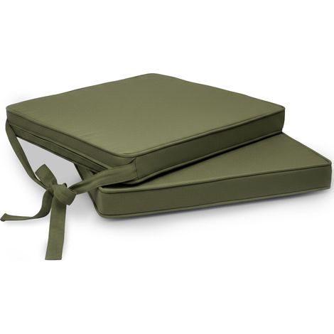 Lot de 2 coussins de chaise Loft SK vert olive, 45x40x5cm