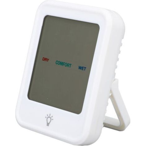 Termómetro higrómetro electrónico de gran tamaño para interiores con cómoda pantalla digital, color blanco. (1/5)