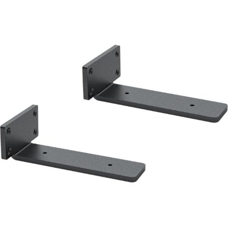 Soporte de pared en forma de L de alta resistencia para estanterías de bricolaje, 15 cm, 2 unidades (negro) (1/5)