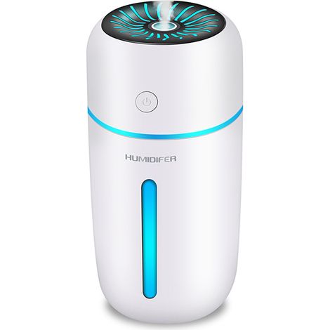 Humidificateur USB 300 ml, petit humidificateur d'air avec veilleuse, humidificateur à brume fraîche portable, silencieux, 2 modes de pulvérisation (1/5)