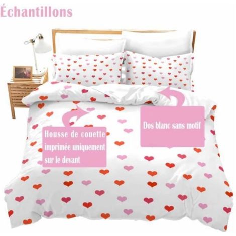 Housse De Couette - 140x200cm - Fermeture Eclair Cachee - Microfibre Lavée - Imprimé 3D Arc-En-Ciel - Taie Doreiller 65x65cm Incluse - 2 Pieces (1/4)