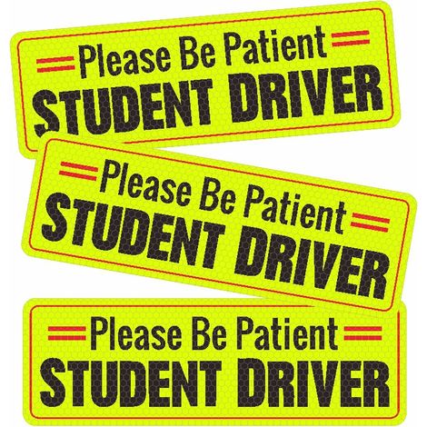 3er-Pack Magnete für Fahrschüler im Auto, Bitte Geduld, Fahrschüler