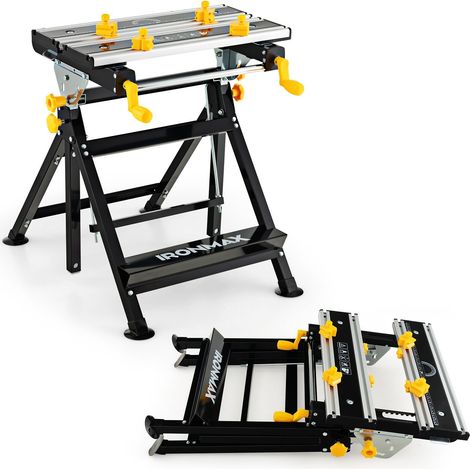 Folding Work Table Portable Workbench with Tiltable Platform 7-level Adjustable (1/5)
