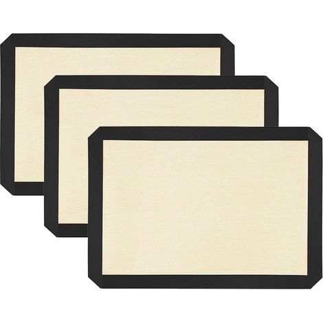 Tapis De Cuisson En Silicone - 0 7 Mm D Épaisseur - Résistant À -40 °C À 260 °C - Pour Cookies Macarons Pain Pâtisserie - Lot De 3 (1/5)